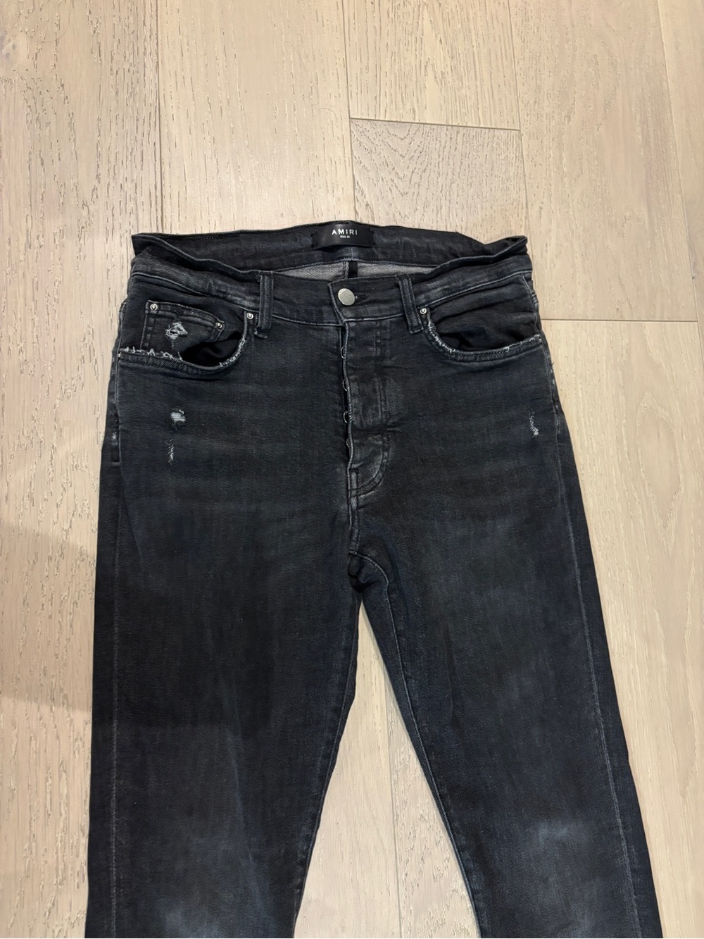AMIRI Black Slim Distressed Jeans